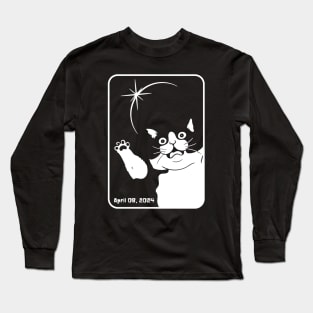 Funny Cat Eclipse Selfie Long Sleeve T-Shirt